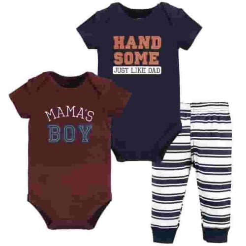 Hudson Baby 2 Cotton Short Sleeve Bodysuits and Pant Set, Preemie - 24 Months