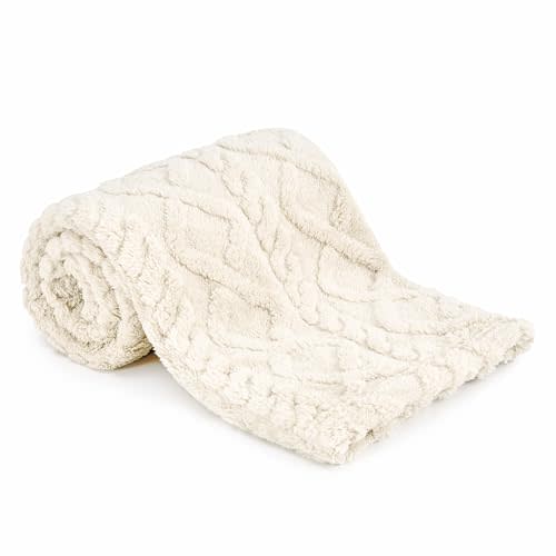 Sherpa Fleece Baby Blanket, Ultra Soft Fluffy Premium Baby Blankets for Boys Girls, Cozy Infant Toddler Newborn Receiving Blankets for Crib Stroller 30”×40” (Cream)
