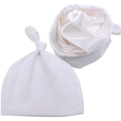 Silky Satin Lined Newborn Hat Hair Care Knot Beanie Hats for Infant Baby Boys Girls Caps 0-6 Months