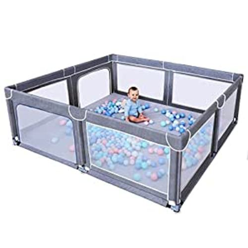 Amazon.com : TODALE Playpens for Babies, Baby Playpen for Toddler, Extra Large Baby Playard, Infant Safety Activity Center, Sturdy Playpen with Anti-Slip Base,Tear-Resistant Material &Mesh (Grey 79”×70”) : Baby