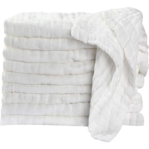 Baby Muslin Washcloths Baby Towels and Washcloths for Face Newborn Essentials Registry Baby Muslin Burp Cloths and Wash Cloths for Sensitive Skin 10 Pack 10x10 Inches