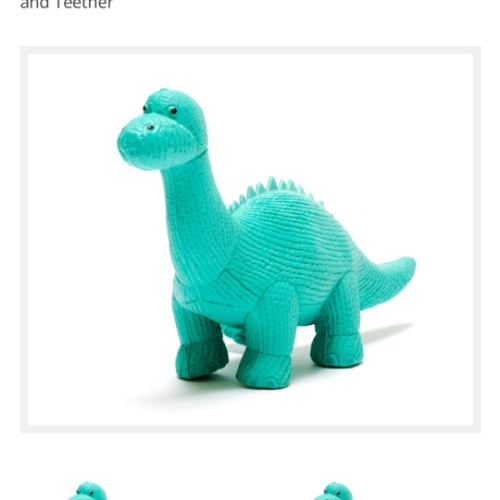 My First Ice Blue Diplodocus Natural Rubber Dinosaur Bath Toy And Teether