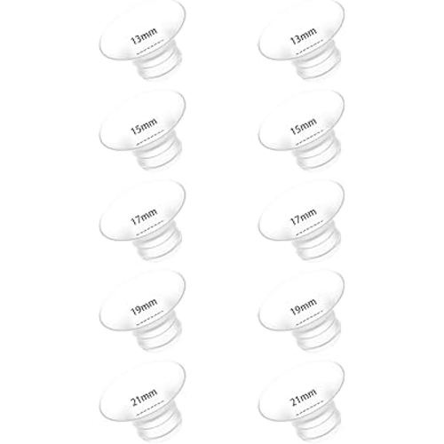 10PC Flange Insert 13/15/17/19/21mm*2 Compatible with Momcozy Air 1/M9/M6/M5/V1 Pro/V2 Pro/S12Pro/S9Pro, for Spectra/eufy/Medela/Elvie/Lansinoh/Paruu with 24mm Flange/Shield Pump