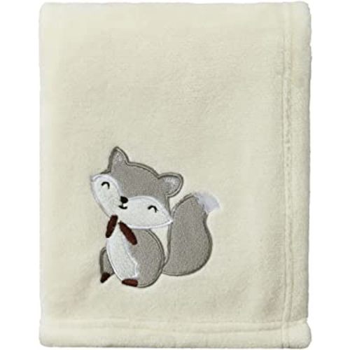 CREVENT 30''X40'' Light Cozy Plush Fluffy Warm Fleece Receiving Baby Blanket for Infant Toddler Crib Cot Stroller, Baby Birthday Ivory Fox