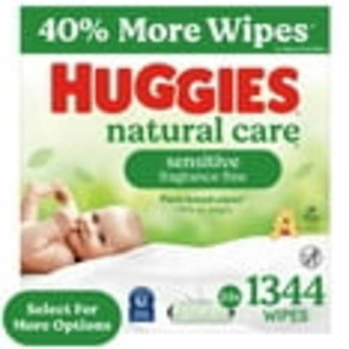 Huggies Natural Care Sensitive Baby Wipes, Unscented, 24 Packs (1344 Wipes Total)