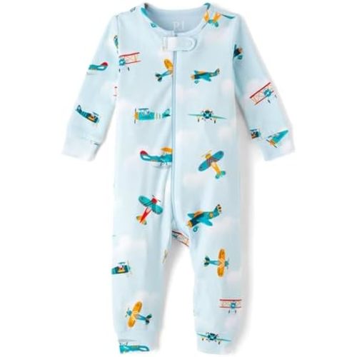 The Children'S Place Baby-Boys And Toddler Long Sleeve 100% Cotton Zip-Front One Piece Footed Pajamas