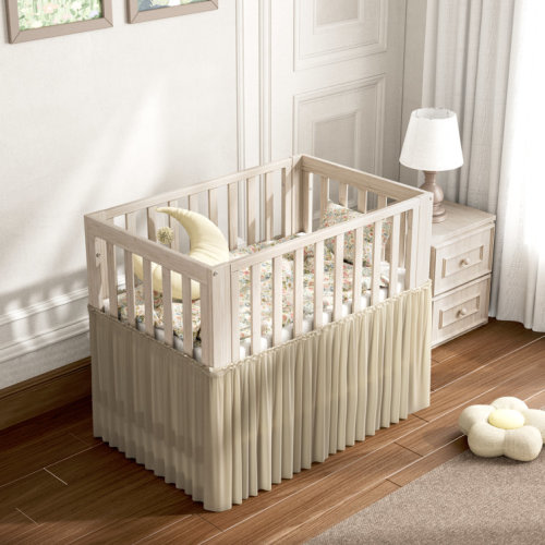 EvoNest 6-in-1 Portable Convertible Cradle to Mini Crib With Removable Wheels