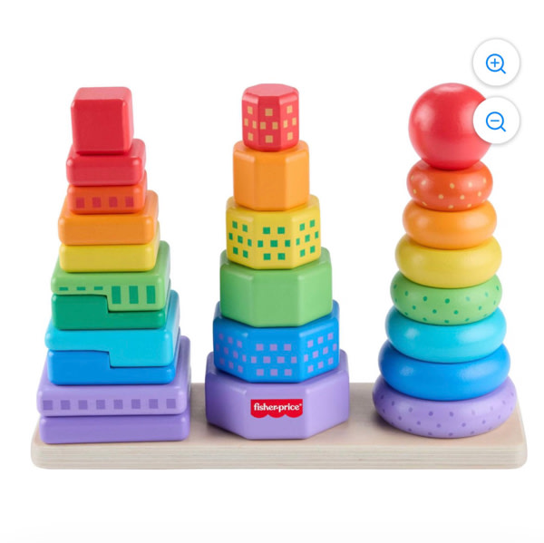 Fisher-Price Trieur de Formes Empilo en Bois, triage, 26 éléments - Exclusivité Walmart - Walmart.ca