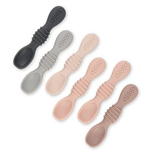 Simka Rose 6pc Silicone Baby And Toddler Spoon Set, Multicolor