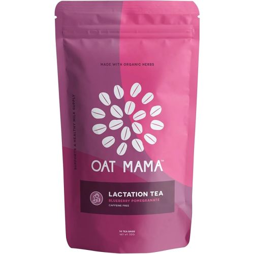 Oat Mama Lactation Tea for Breastfeeding Moms - Blueberry Pomegranate | Breastfeeding Essentials for Milk Supply Increase | Organic Lactation Support & Postpartum Recovery