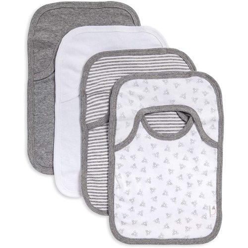 Bibs, Lap-Shoulder Drool Cloths, 100% Organic Cotton with Absorbent Terry Towel Backing
