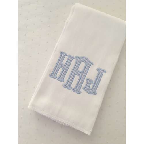 Applique Monogram Baby Burp Cloth