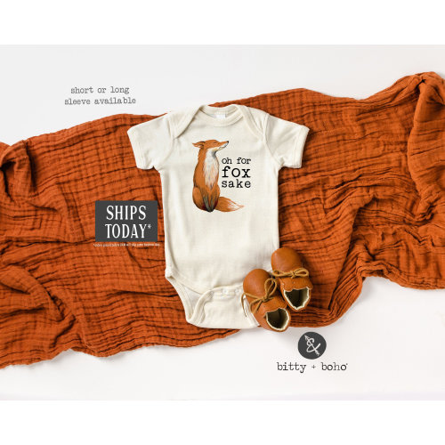 Fox Baby Bodysuit, Funny Baby Bodysuit, Oh For Fox Sake Baby Bodysuit, Hipster Baby Bodysuit, Minimalist Baby Clothes, Woodland Baby Shower