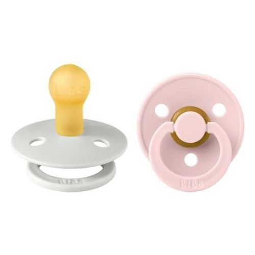 Bibs Colour Latex Pacifier - 0-6 Months - Size 1 - 2pk - White/baby Blue