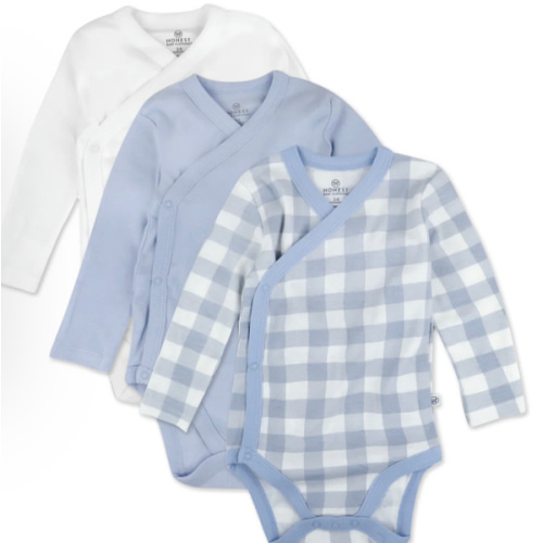 3-Pack Organic Cotton Long Sleeve Side-Snap Bodysuits | Honest Baby Clothing