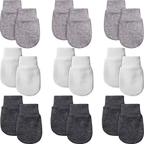9 Pairs Newborn Baby Mittens Infant Toddler Gloves No Scratch Mittens Unisex Cotton Gloves for 0-6 Months Baby Boys Girls