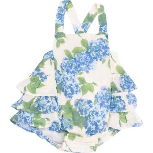 Ruffle Sunsuit, Watercolor Hydrangeas - Angel Dear | Maisonette