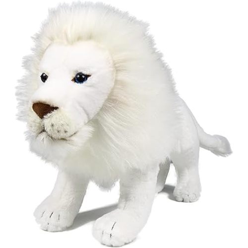 Ice King Bear White Lion Stuffed Animal, Lifelike Plush Toy, 12 Inches Length
