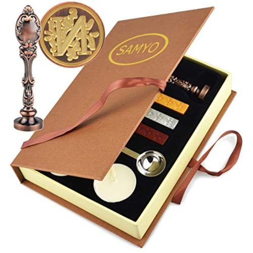 Samyo Wax Sealing Stamp Classic Old-Fashioned Antique Alphabet Initial Letter Creative Romantic Seal Stamp Maker Copper (N)