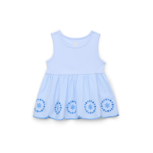 Wonder Nation Toddler Girls Cotton Eyelet Peplum Tank Top, Sizes 12M-5T