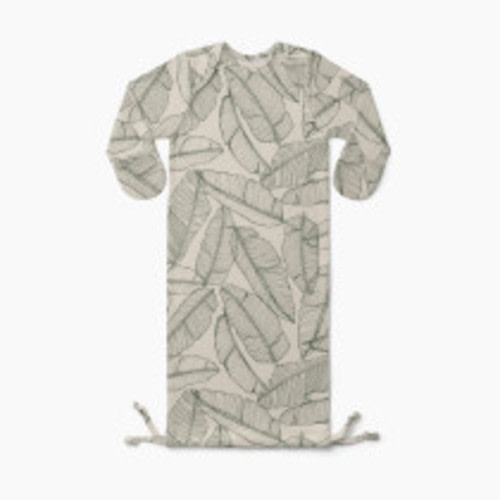 Goumi Kids x Babylist Printed Drawstring Baby Gown - Banana Leaf, Newborn