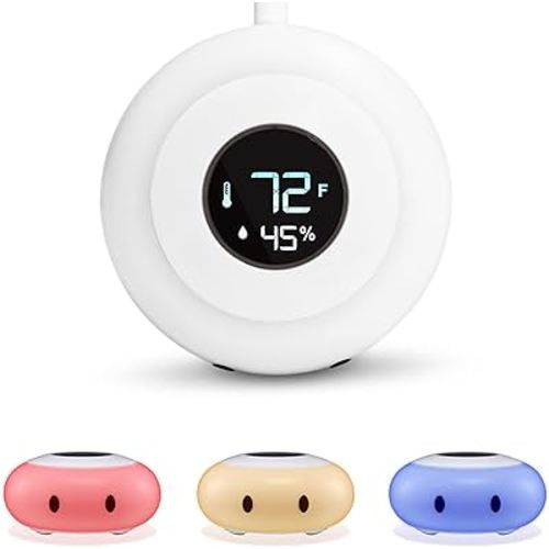 LittleHippo Kelvin Room Thermometer, Hygrometer and Color Changing Night Light - Indoor Temperature Monitor - Digital Thermostat and Humidity Gauge - Home Thermometer for Kids Bedroom or Nursery