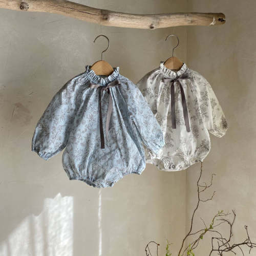 Baby Frill Neck Bow Detail Botanic Romper (6-18m) - 2 Colors
 – AT NOON STORE