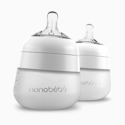 Flexy Silicone Baby Bottle - White, 5 Oz