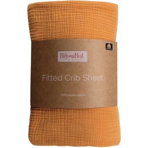 Muslin Cotton Standard Fitted Crib Sheet - Russet Brown