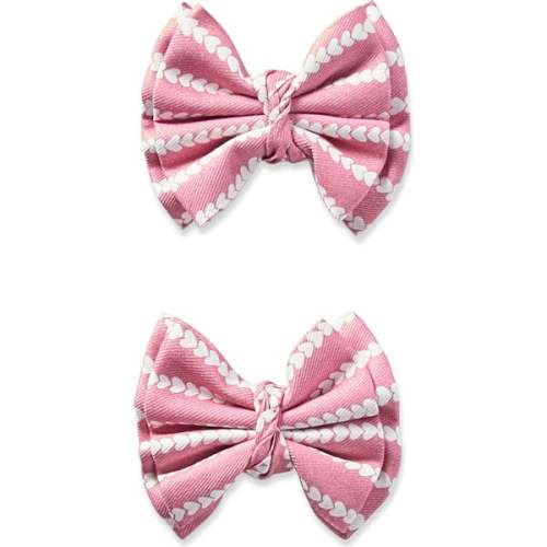 2 Pack Small Hair Bow, Love Lines - Petite Plume | Maisonette