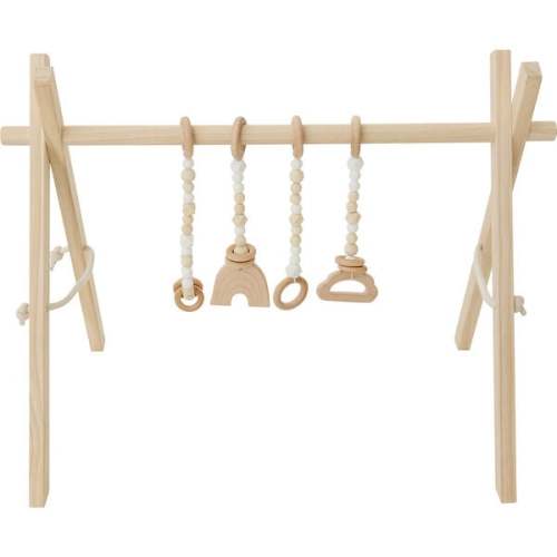 Natural Wood Gym with White Toys - Poppyseed Play | Maisonette