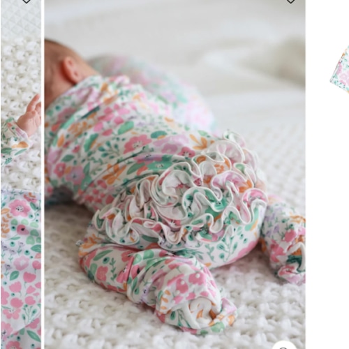 Willow's Whimsy Floral Ruffle Zipper Footie | Caden Lane