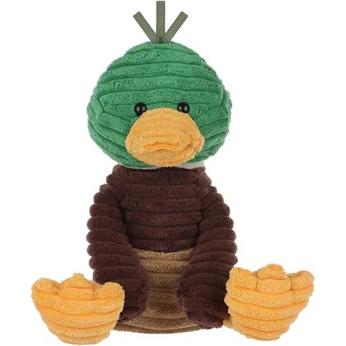 Apricot Lamb Corduroy Mallard Duck Plush Stuffed Animals for Kids, Soft Cute Plush Toys for Baby Girl and Boy, Fluffy Corduroy Mallard Green 9.9 Inches