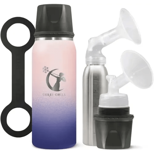 Breastmilk Chiller Reusable Storage Container by CERES CHILL | Keeps Milk Safe for up to 20 Hours | Connects w/Major Pumps (1 Chiller, Mombré)