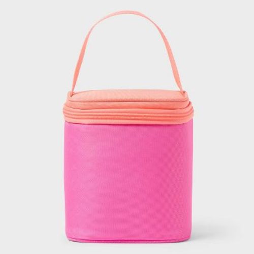 4 Cans/3.1qt Soft Sided Personal Cooler - Sun Squad™ Beige Checkered/Yellow