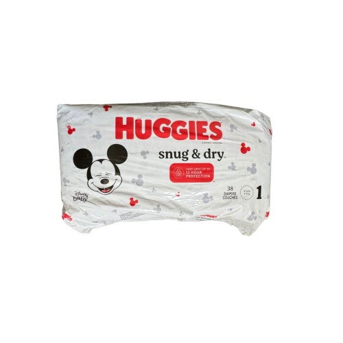 Huggies Snug & Dry 38 Count Diapers Size 1 Disney Baby Mickey 8-14 lbs