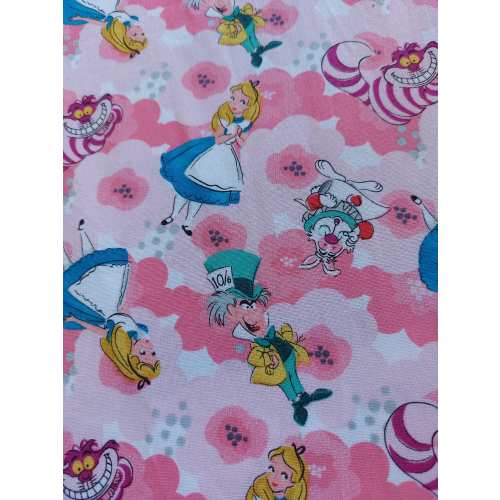 Alice in Wonderland Cotton Crib Bedding / Pink Girls Nursery Linen / Cheshire Cat Toddler Bed Sheet / White Rabbit Crib Sheet