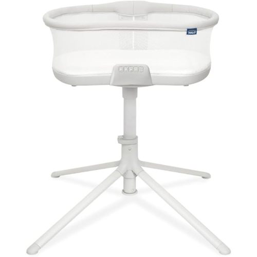 HALO BassiNest Soothing Swivel Sleeper 3.0S – Over-Bed Baby Bassinet with 360 Rotation, Adjustable Height, Breathable Mesh, Calm Sounds & Vibrations, Safe Close Sleeping, Lowering Wall for Easy Access