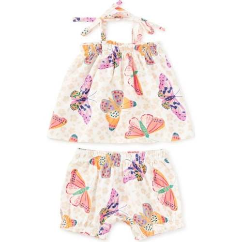 Tie Shoulder Baby Set, Jaguar Spot Butterflies - Tea Collection | Maisonette