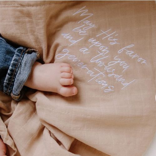 May His Favor Embroidered Swaddle Blanket – OUR HOUSE ABOVE