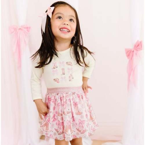 Coquette Cowgirl Long Sleeve Bodysuit, Natural - Sweet Wink | Maisonette