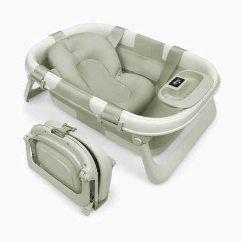 Jool Baby Fold ‘n Store Baby Bathtub With Built-in Thermometer - Sage | Babylist Shop