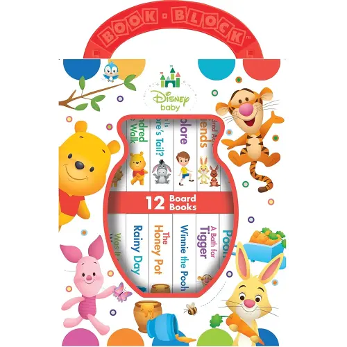 Disney Baby: Winnie the Pooh - My First Library - 12 Board Book Set - First Words, Counting, and More! - PI Kids