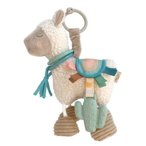 itzy ritzy llama activity plush with teether - mod mama