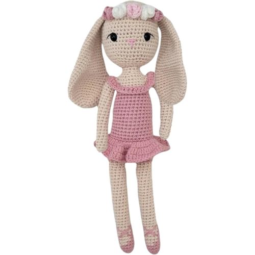 11" Ballerina Doll - Stuffed Soft Bunny for Kids – Handmade Crochet Rabbit Toy – Long-Lasting Toddler Comfort Toy – Thoughtful Gift for Girls & Bunny Lovers