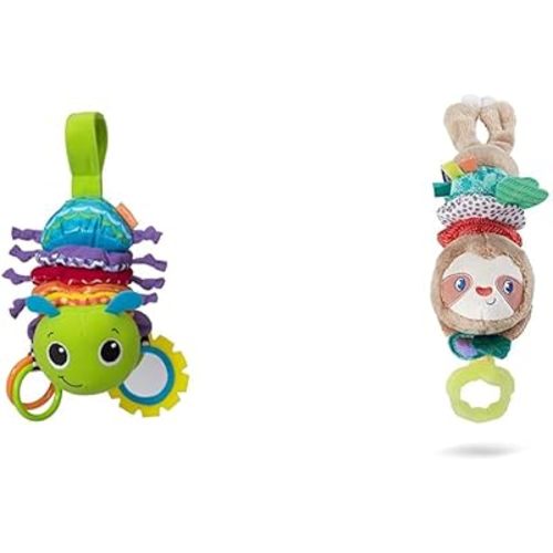 Infantino Musical Bug and Sloth Plush Toys with Textures, Music, and Activities for Babies 0+ Months