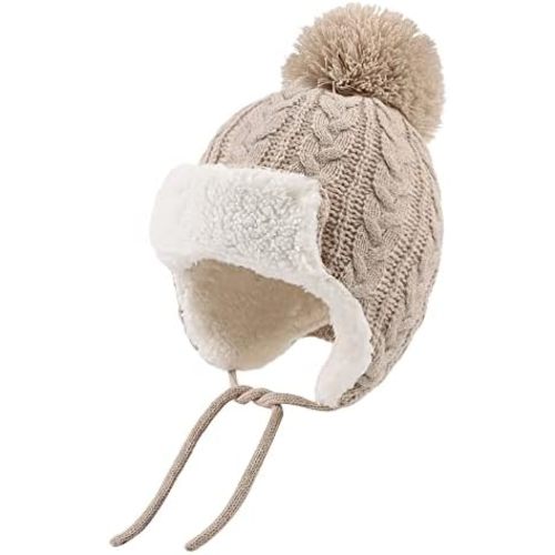 Winter Kids Beanie Hat Baby Knitted Hats Fleece Earflap Beanie Windproof Warm Toddler Beanies Boys Girls 0-8 Years