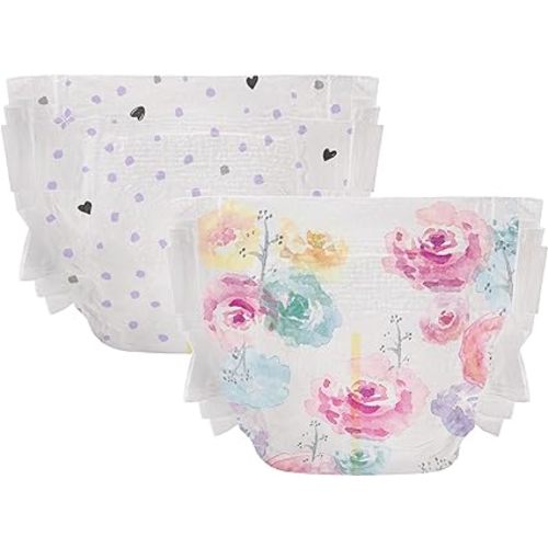 The Honest Company Clean Conscious Diapers | Plant-Based, Sustainable | Young at Heart + Rose Blossom | Club Box, Size 2 (12-18 lbs), 72 Count