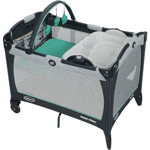 Graco Pack 'n Play Playard with Reversible Seat & Changer LX, Grey/Mint