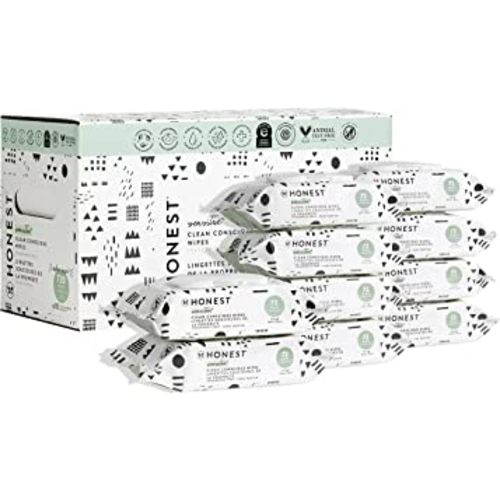 The Honest Company Clean Conscious Wipes | 99% Water, Compostable, Plant-Based, Baby Wipes | Hypoallergenic, EWG Verified | Pattern Play, 720 Count